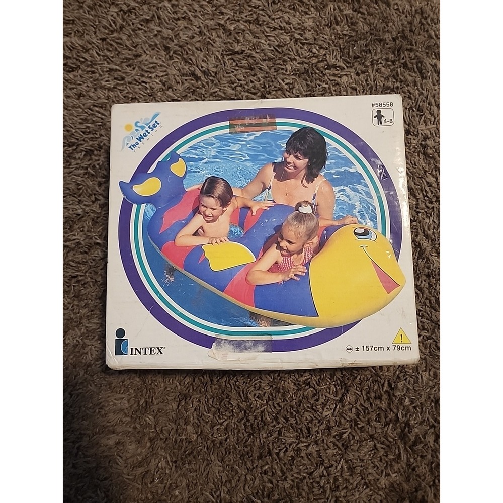 Vintage INTEX Inflatable RIDE ON IT RARE TROPICAL FISH Kids Float‎ 62x31 Inches